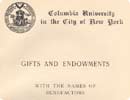 Book of Grants and Endowments to Columbia University in the City of New York 